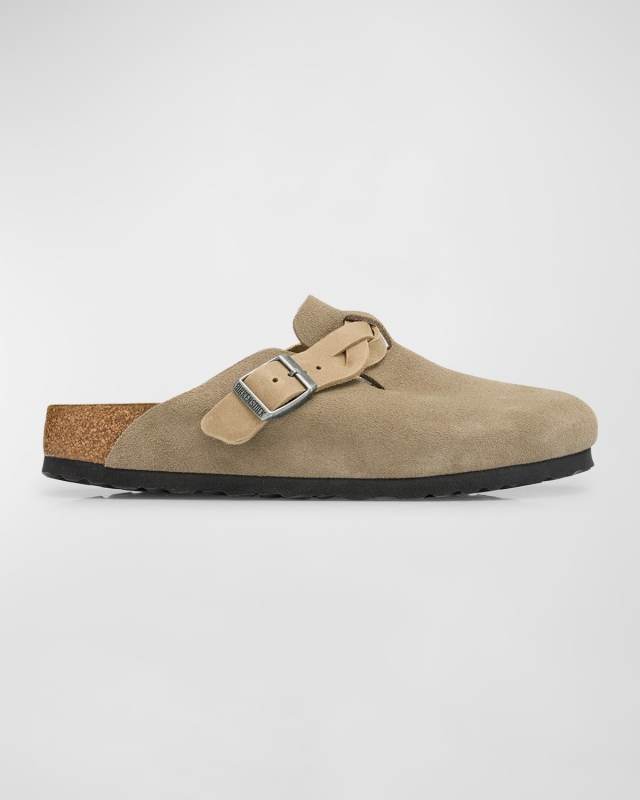 Boston Suede Braid Buckle Clogs